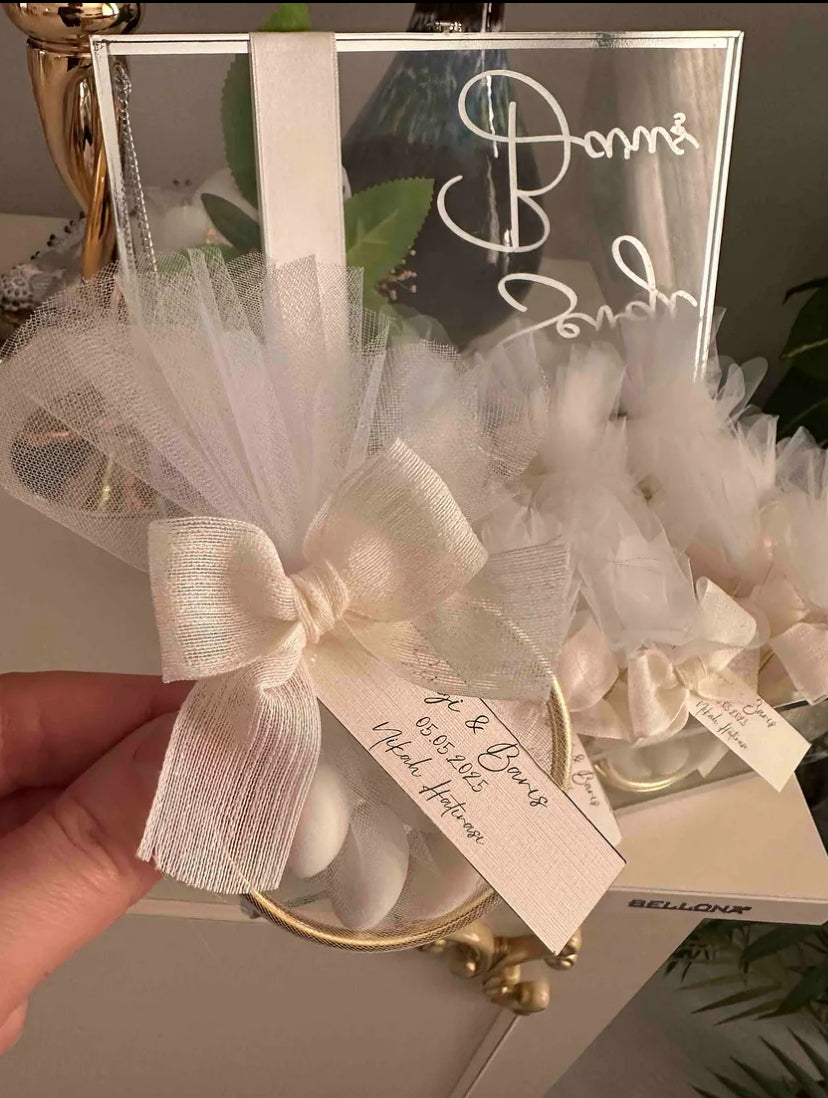 10 Adet Süslemeli Halka Şekerleme Nikah Şekeri – Nişan, Söz ve Düğün İçin Magnetsiz Hediyelik
