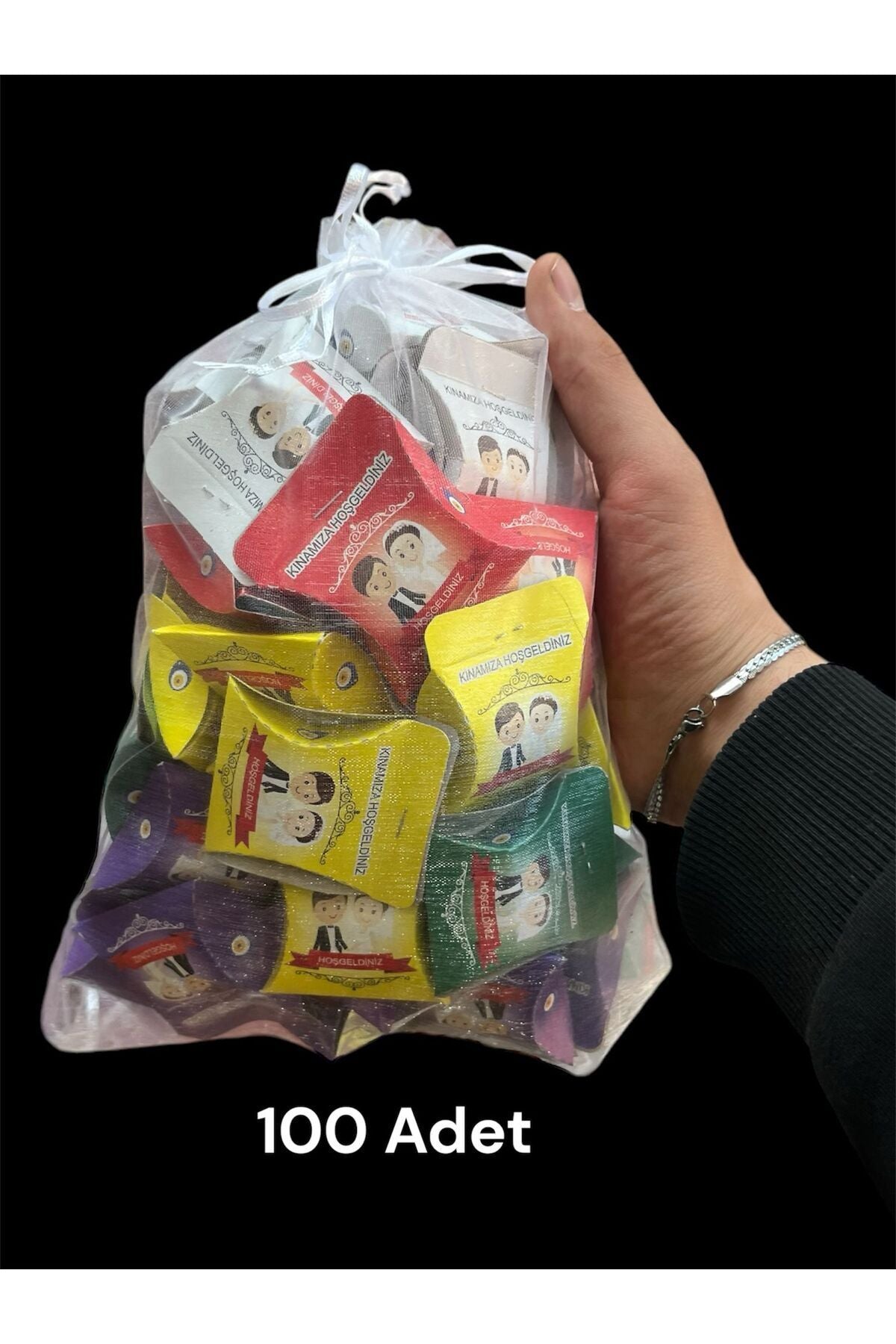 Kına Hediyelik Kına, Kınamıza Hoşgeldiniz Yazılı 100 Adet Hediyelik Kına Gecesi Ciklet Kına