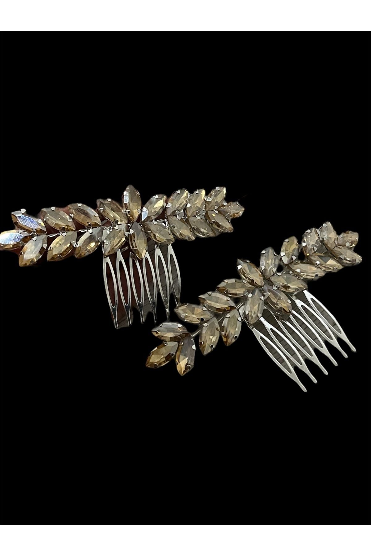 Henna- und Hochzeits-Haar-Accessoire – Goldene Shuttle-Stein-Haarnadel