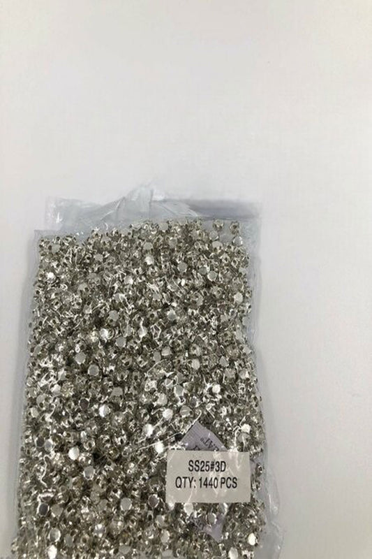 SS25 Silberfarbener Beyoğlu-Stein – 1440er-Packung, hochglänzende Dekorationssteine