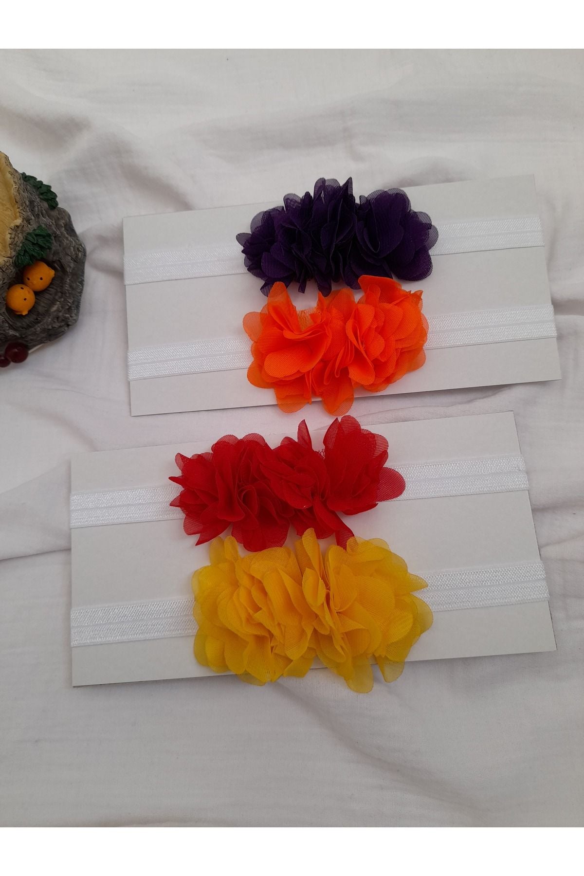 4-teiliges Baby-Bandana-Set aus Laserblumen-Tüll