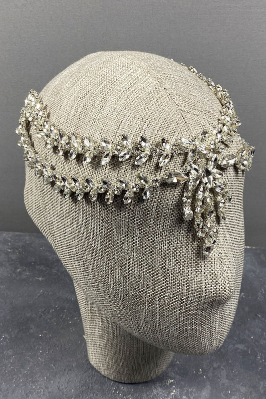 Brautkrone, Brauthaar-Accessoire, silbernes Sema-Stirnband, Braut- und Henna-Krone, Haar-Accessoire