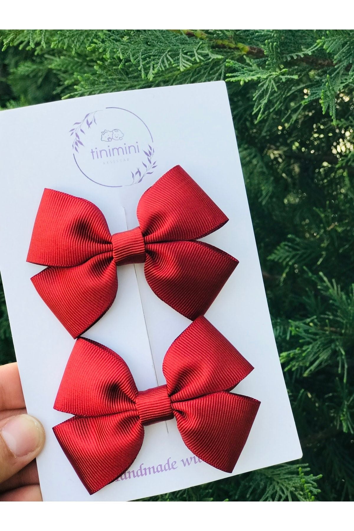 Weißes Haarspangen-Set mit Doppelschleife für Mädchen