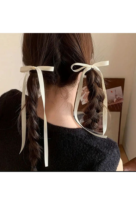 Satinschleife 2-teilige elastische Haarspange, Haar-Accessoire für den täglichen Gebrauch, Haarspange