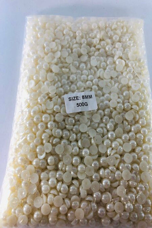 8 mm cremefarbene Halbperle, lose – 500 g Dekorationsperle