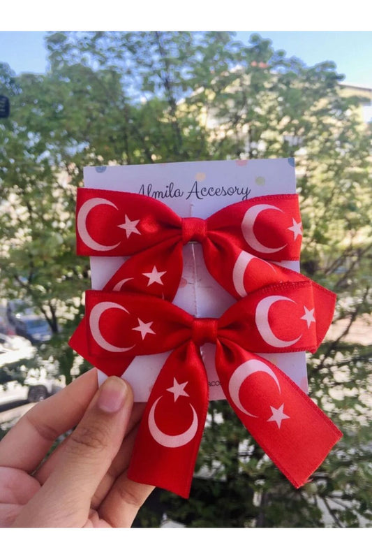 29 Ekim 23 Nisan Türk Bayrağı Fiyonk Toka 2’li
