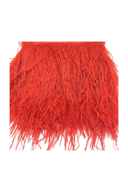 1 Meter Straußenfeder Rot 12 cm