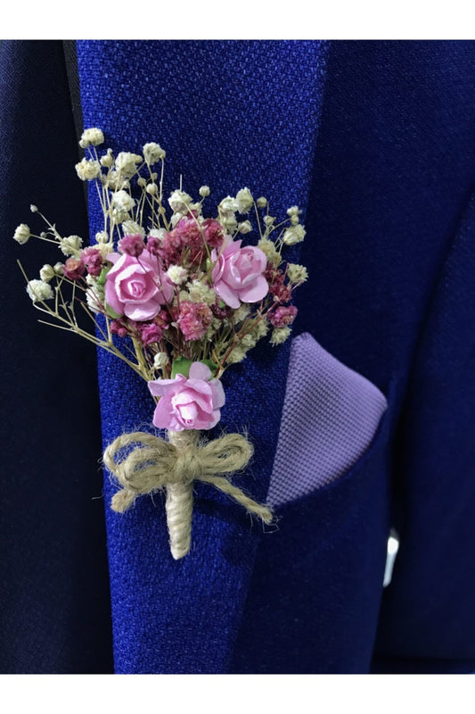Lila Boutonniere - Boutonniere des Bräutigams - Boutonniere des Trauzeugen