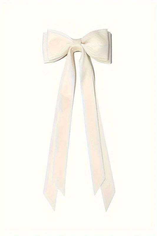 Stilvolle weiße Haarspange mit Schleife – langes Design, elegant und modern