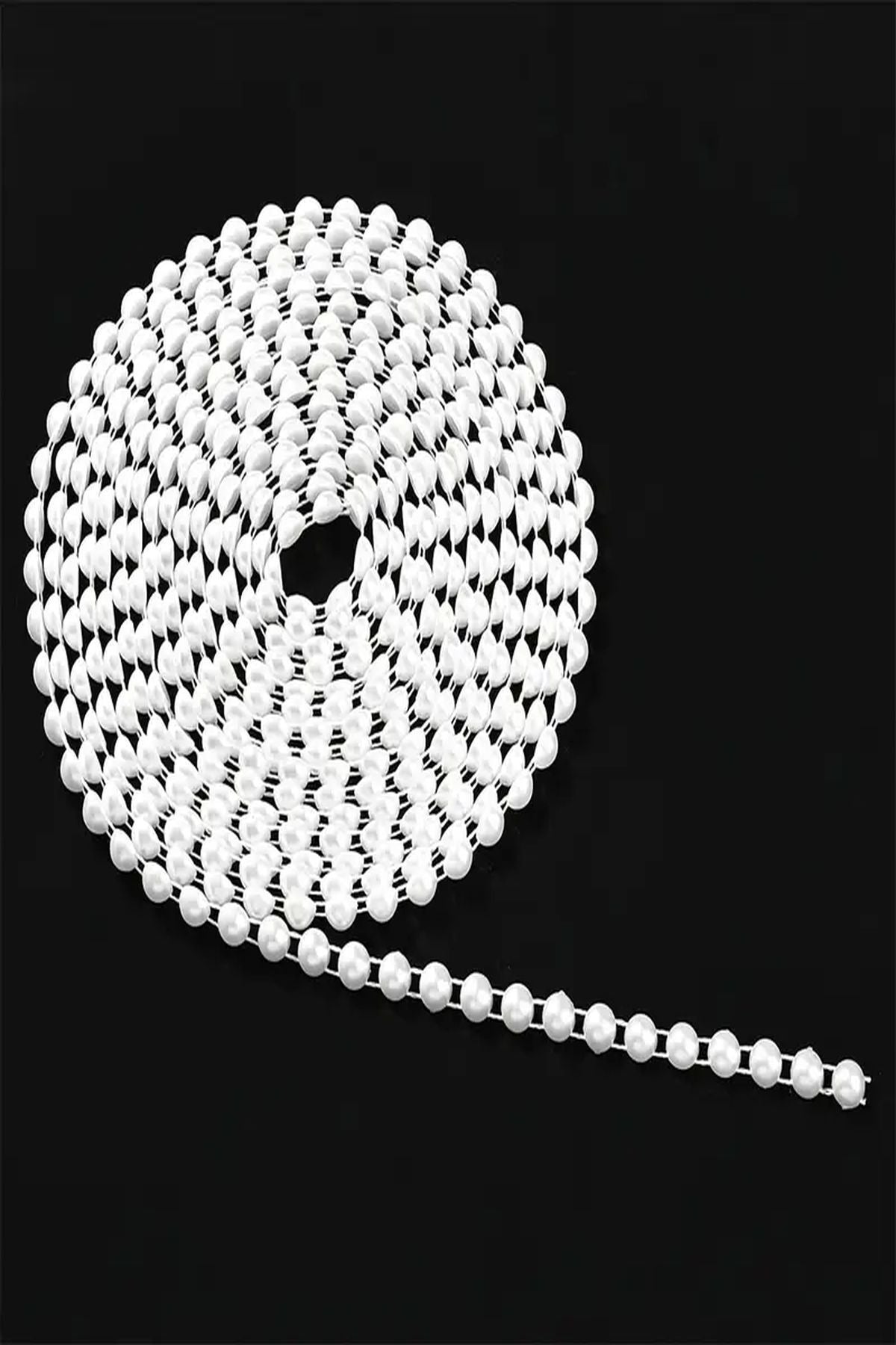 Weiße Sequentielle Halbperle 2 Meter – Stilvolles und elegantes Dekorationsmaterial
