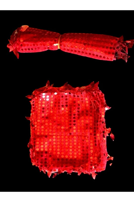 5er-Pack rote Halay-Taschentücher für Hochzeiten und Henna – mit Pailletten und stilvoll