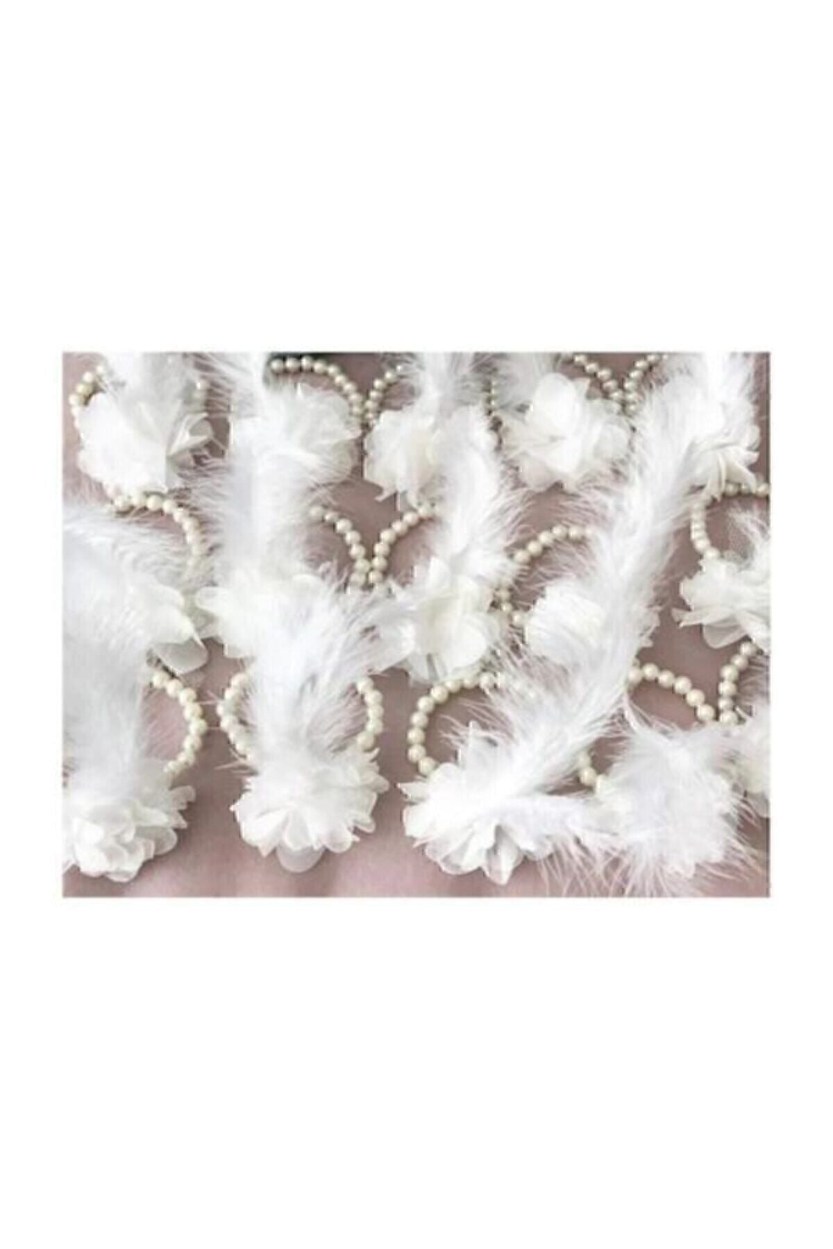 Ecrufarbenes Henna-Armband mit Federn, Brautjungfern-Motiv, 10 Stück