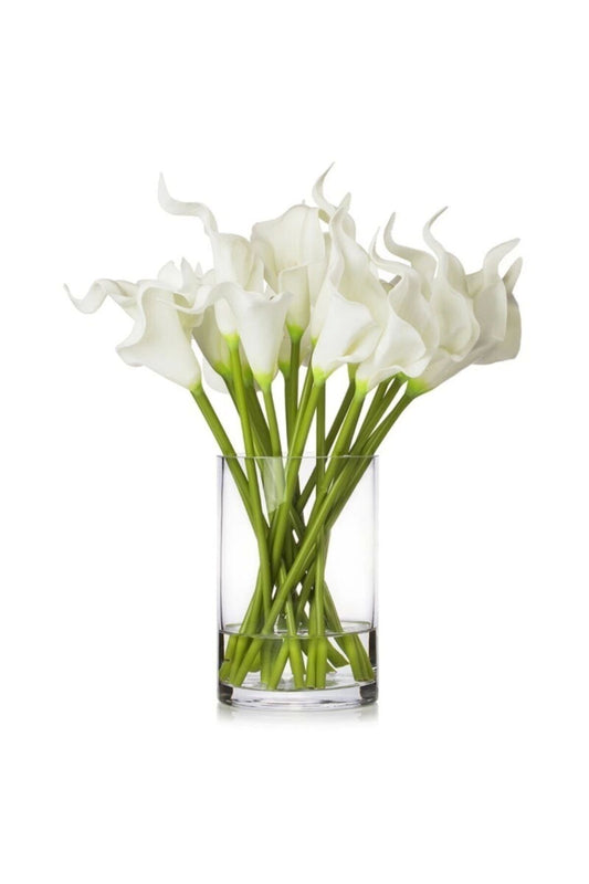 Künstliche Blume Nass Calla Lily 8 Zweige Weiß