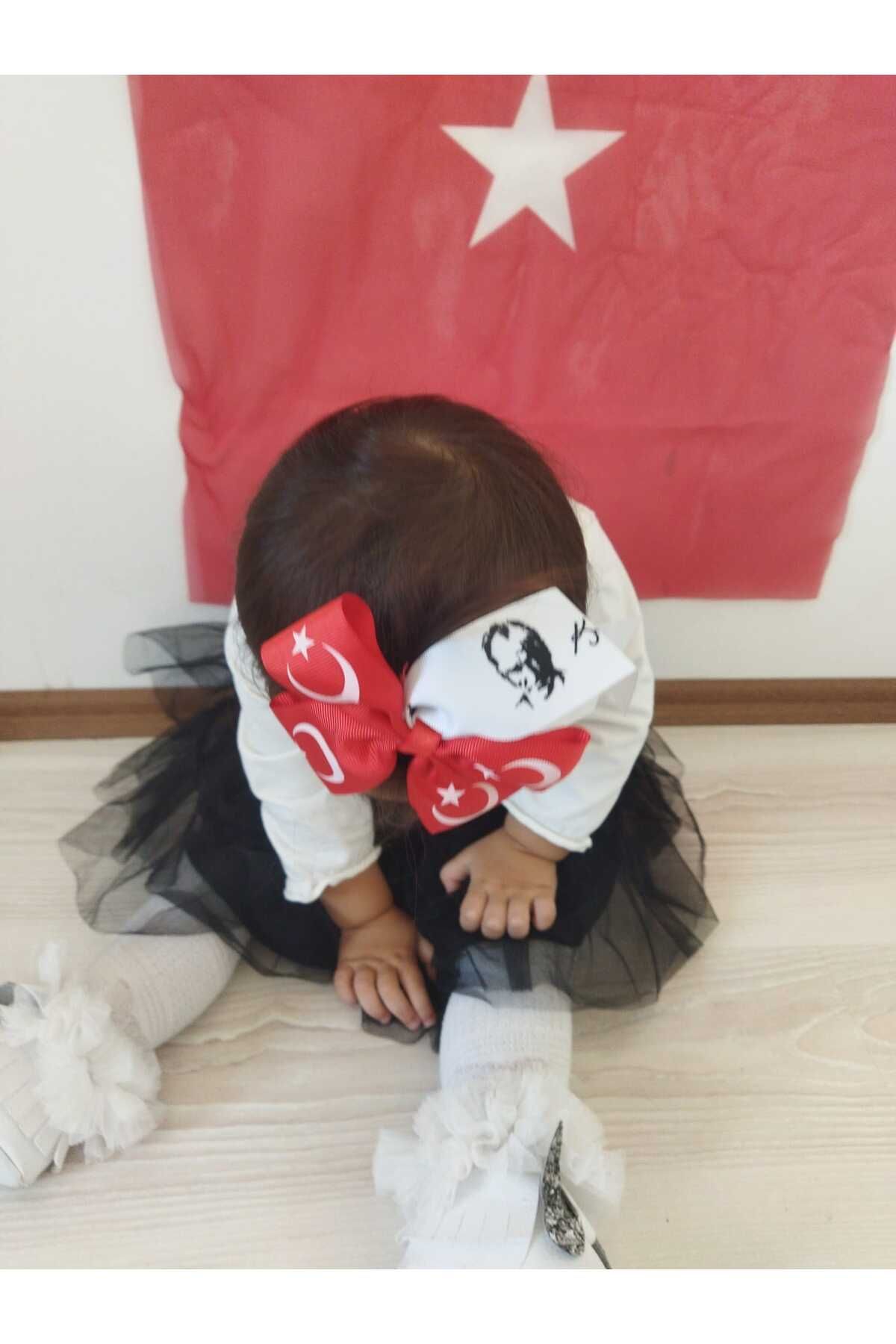 Halbmondstern Atatürk Mädchen Schleife Haarspange