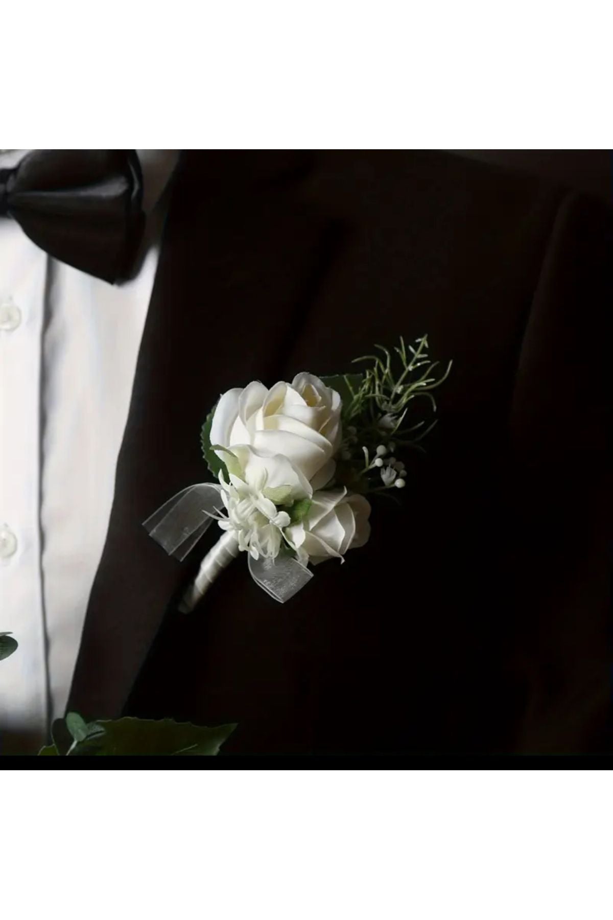 Kar Beyaz Güllü Fiyonk Yaka Çiçeği, Yaka İğnesi Damat Yaka Çiçeği