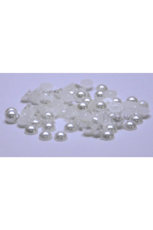 Halbperlen (100 Stück) Weiß Farbe 10 mm