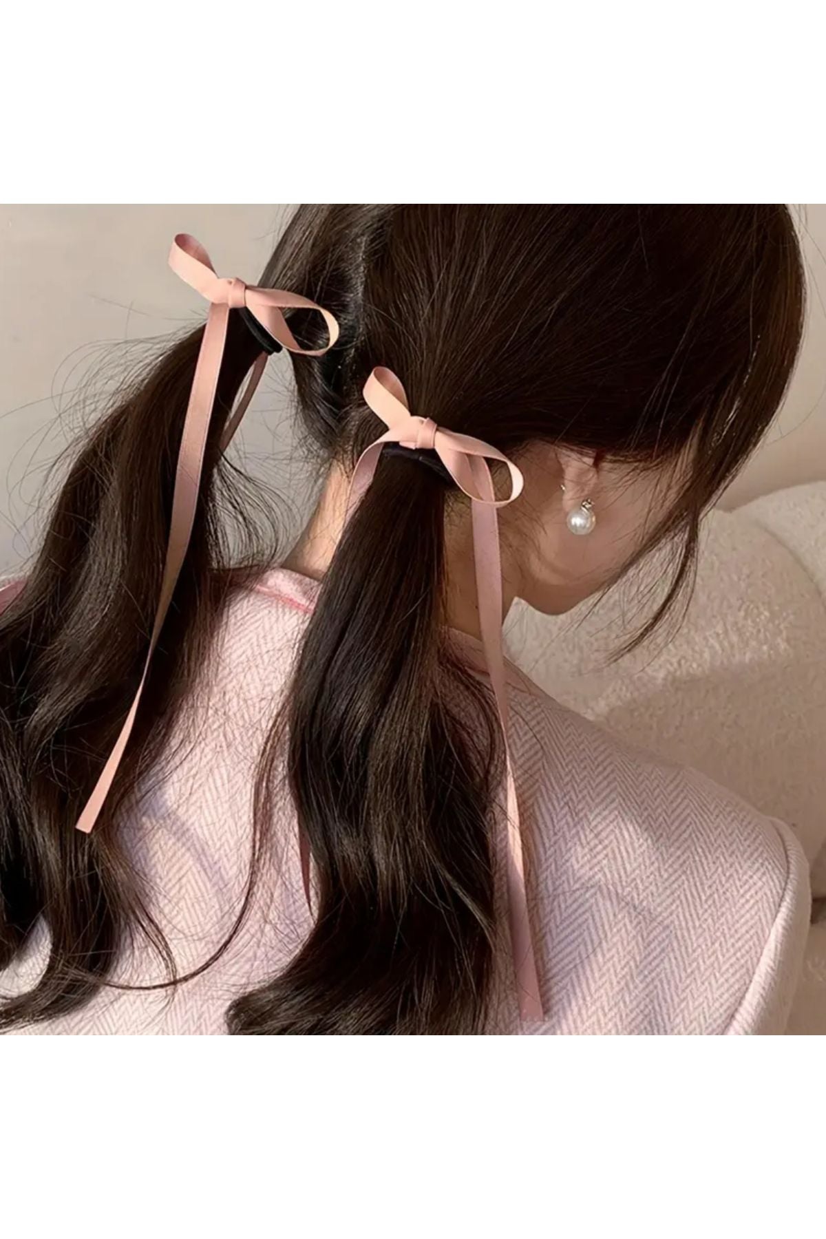 Satinschleife 2-teilige elastische Haarspange, Haar-Accessoire für den täglichen Gebrauch, Haarspange