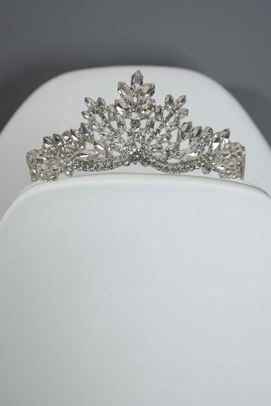 Braut-Tiara aus Kristall im römischen Modell mit Sonderdesign – elegantes und funkelndes Hochzeitsaccessoire