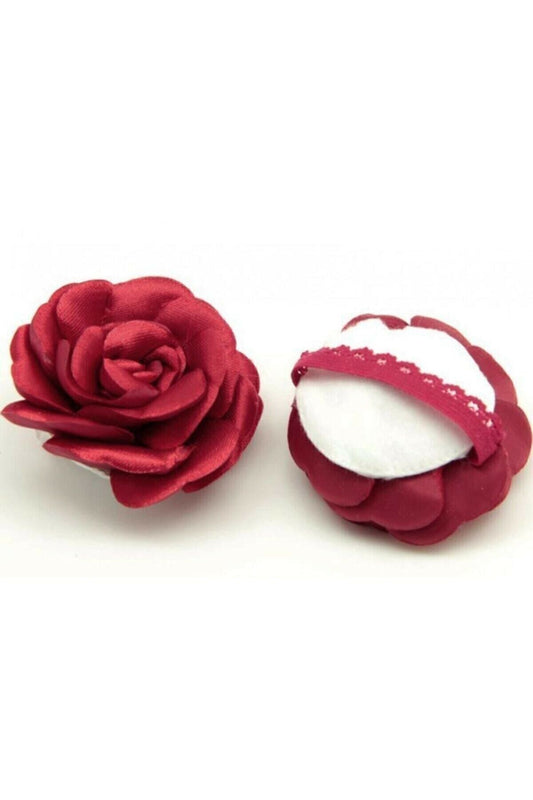 Palm Rose Rot 2er-Pack Satin-Gummibänder