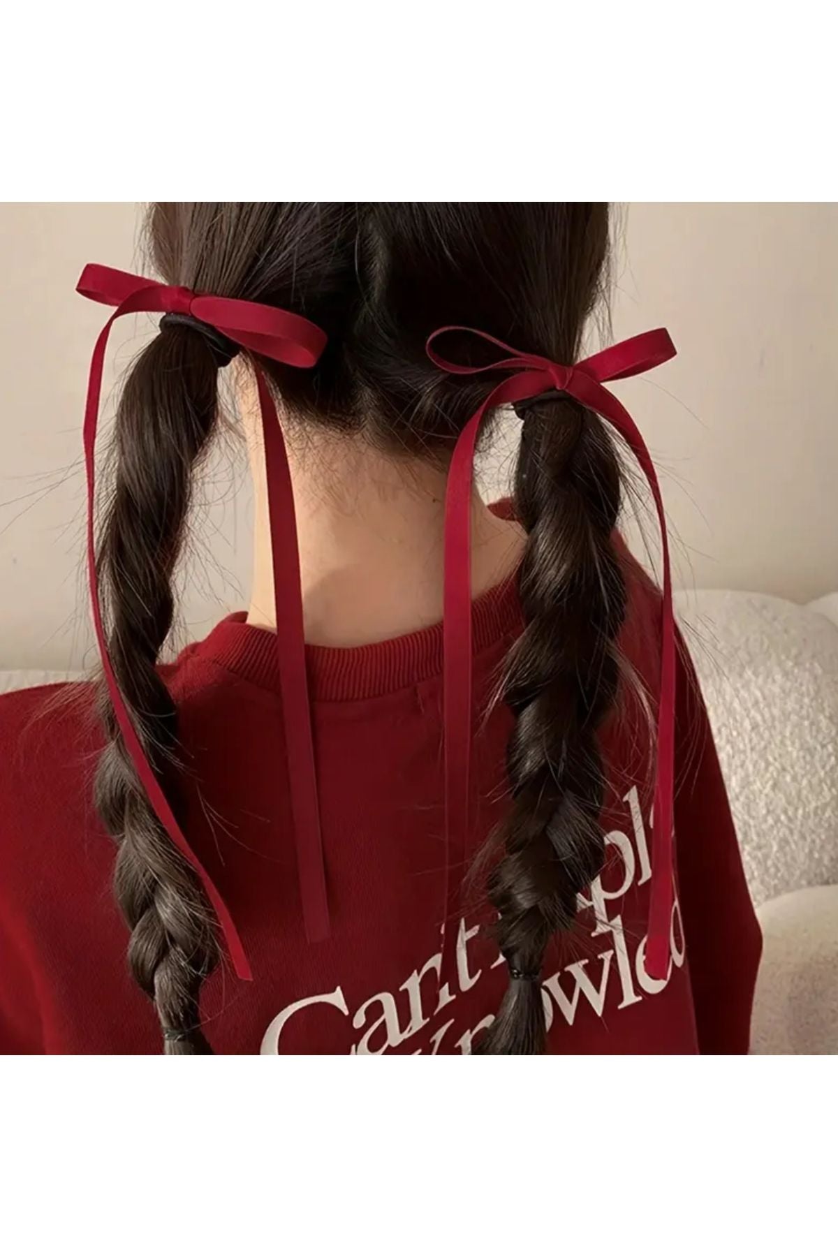 Satinschleife 2-teilige elastische Haarspange, Haar-Accessoire für den täglichen Gebrauch, Haarspange