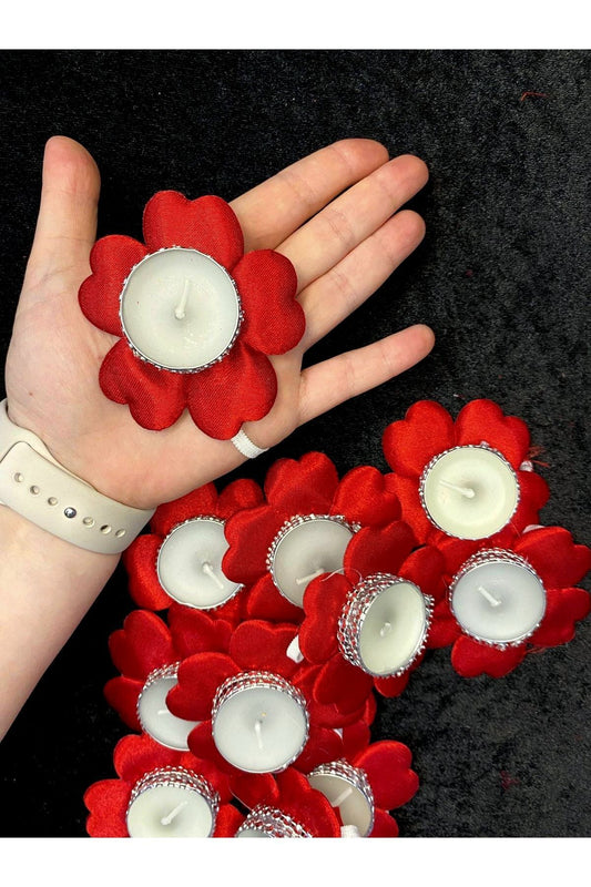 Brautjungfern-Handkerzen, 12 Stück, Henna-Nacht-Handkerzen. Rote Henna-Handkerzen für die Hochzeit,