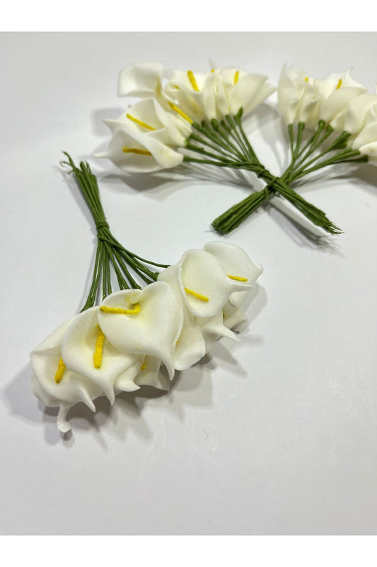 Deko-Calla, weiß, naturgetreu, 1 Bund, Kunstblume