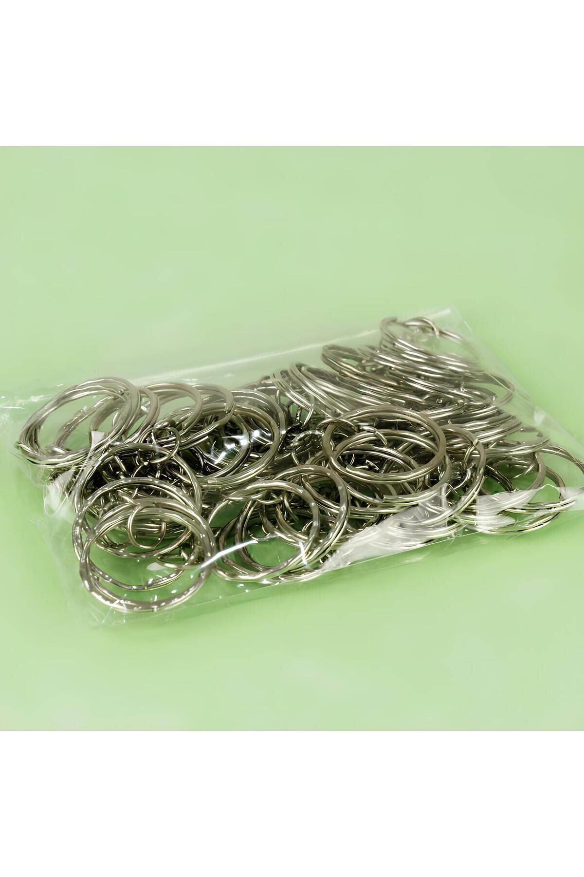 100 Stück Silber Kette Schlüsselanhänger Ring Amigurumi Makramee Schlüsselanhänger