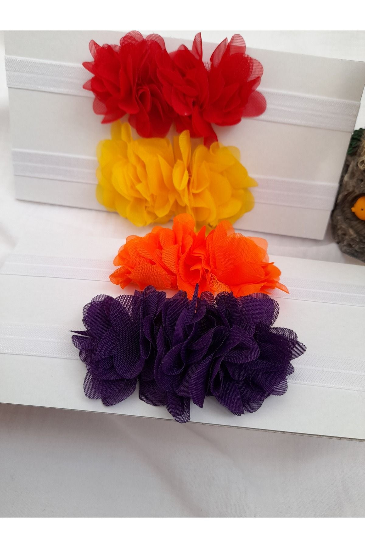 4-teiliges Baby-Bandana-Set aus Laserblumen-Tüll