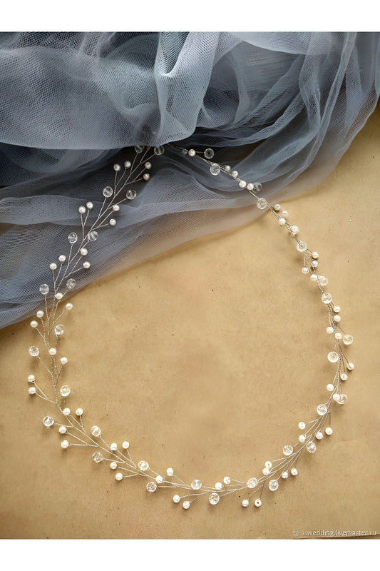 Perlen Kristall Perlen Braut Haar und Turban Accessoire (Hochzeit Verlobung Versprechen Henna Hochzeit Haarnadel) Tikt20