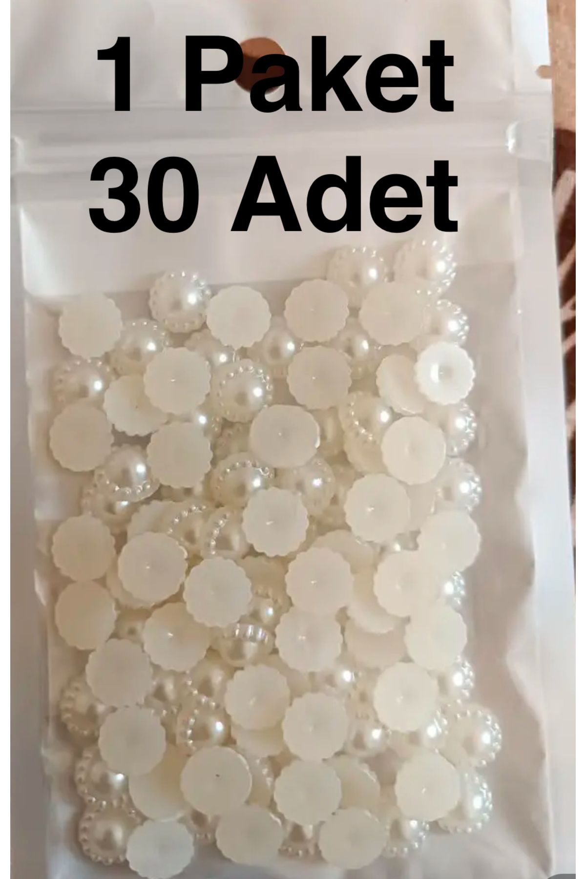 30 Adet Çiçek Desenli Yarım İnci Süsleme Malzemesi , El Sanatları , Hobi Ürünleri