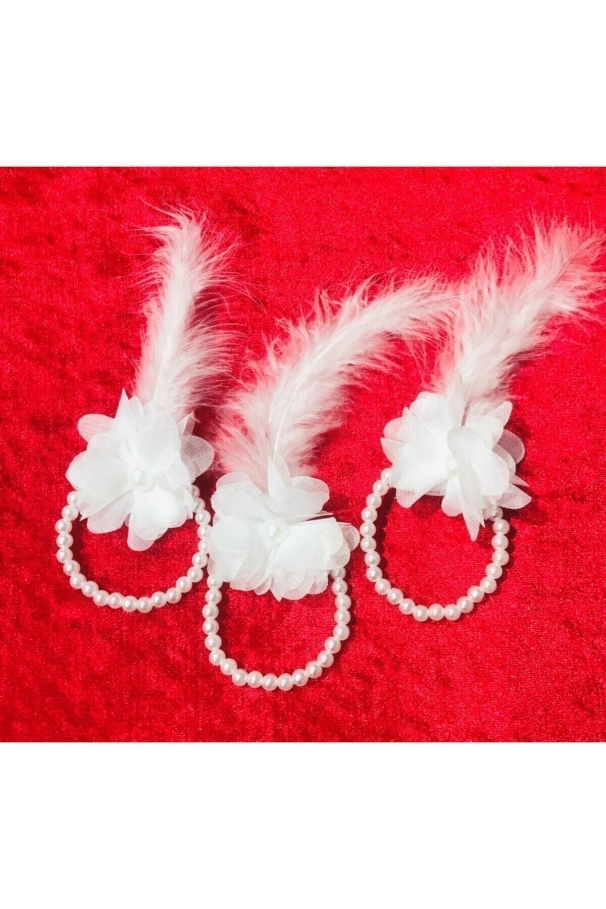 Perlen- und Federarmband für Brautjungfern, 12 Stück, Bil1004