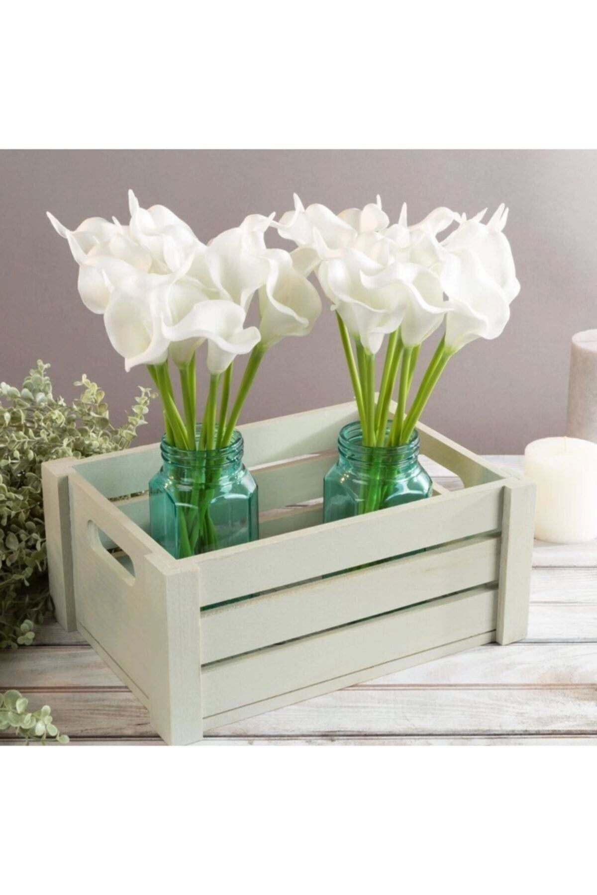 Künstliche Blume Nass Calla Lily 8 Zweige Weiß