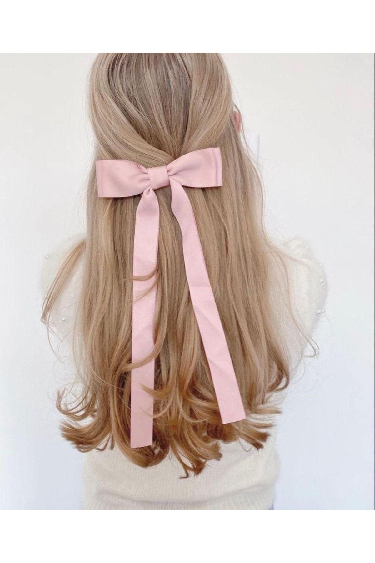 Damen Satin Dusty Pink Bow Automatische Schnalle