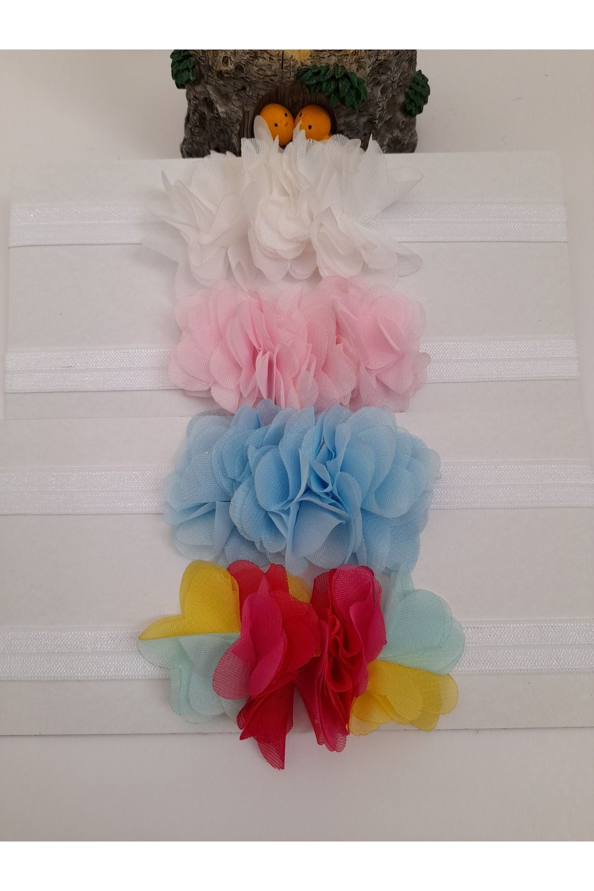 4-teiliges Baby-Bandana-Set aus Laserblumen-Tüll