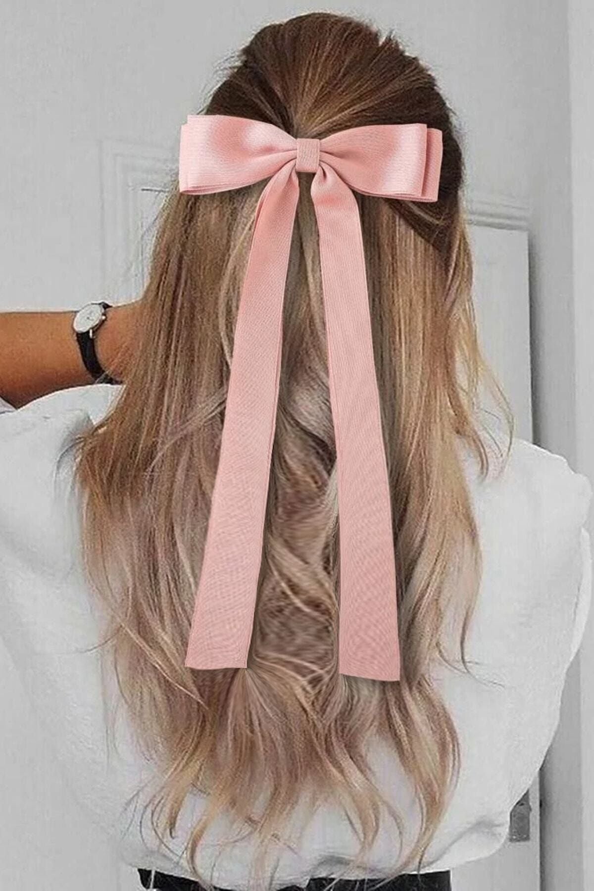 Damen Satin Dusty Pink Bow Automatische Schnalle