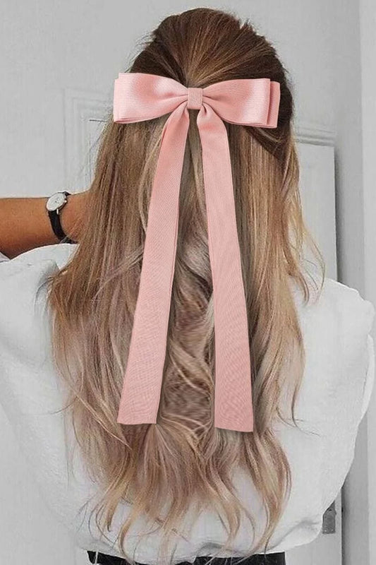Damen Satin Dusty Pink Bow Automatische Schnalle