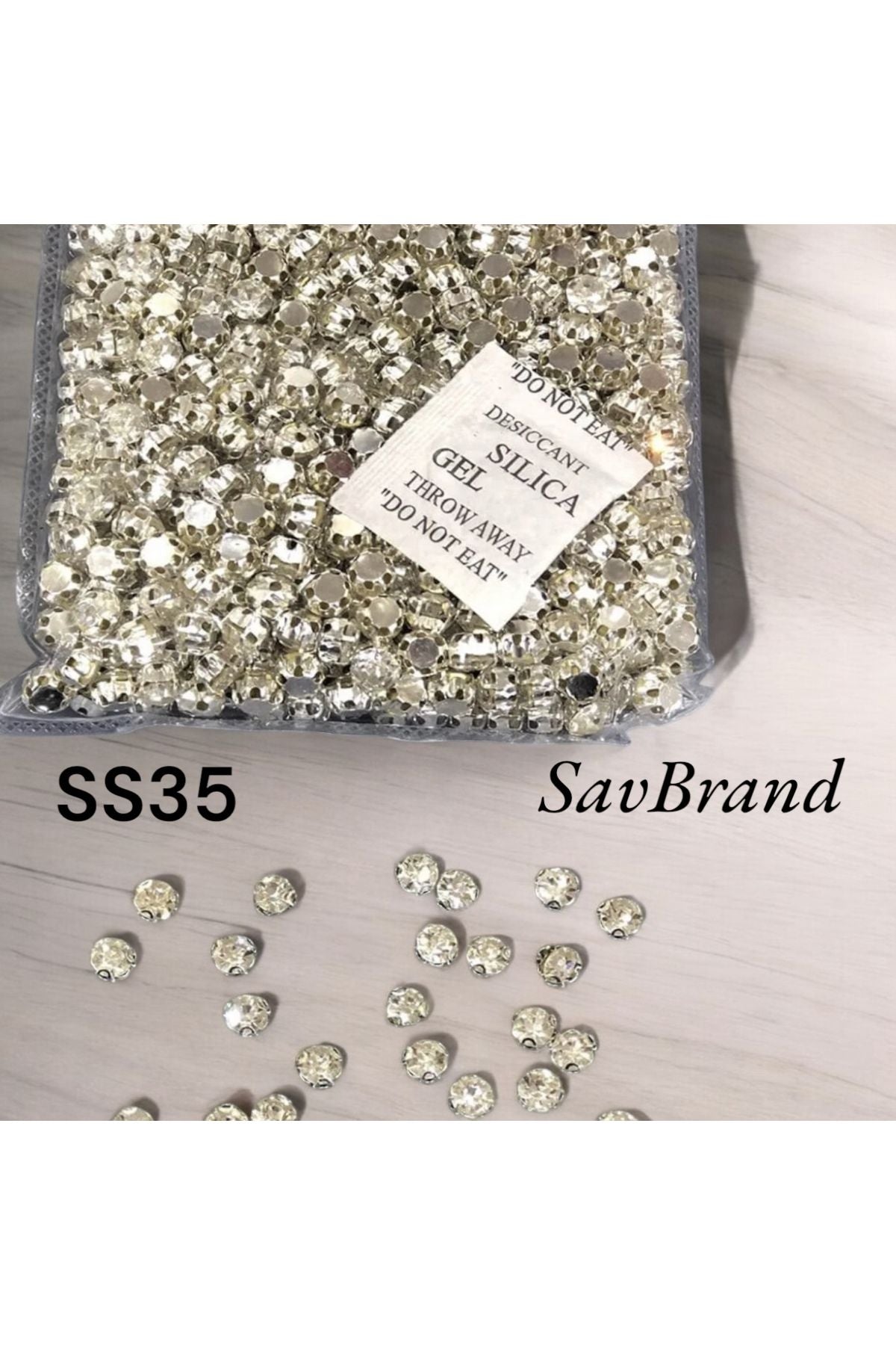 Gümüş Rengi Metal Kasalı Dikme Beyoğlu Taşı (1 Paket) Ss 35 720 Adet
