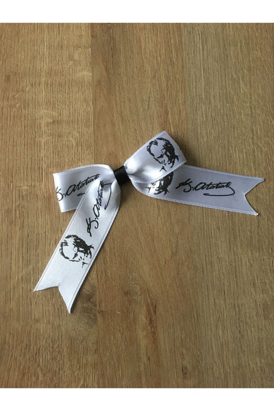 29. Oktober – 23. April Atatürk Weißer Bowknot Einzelclip