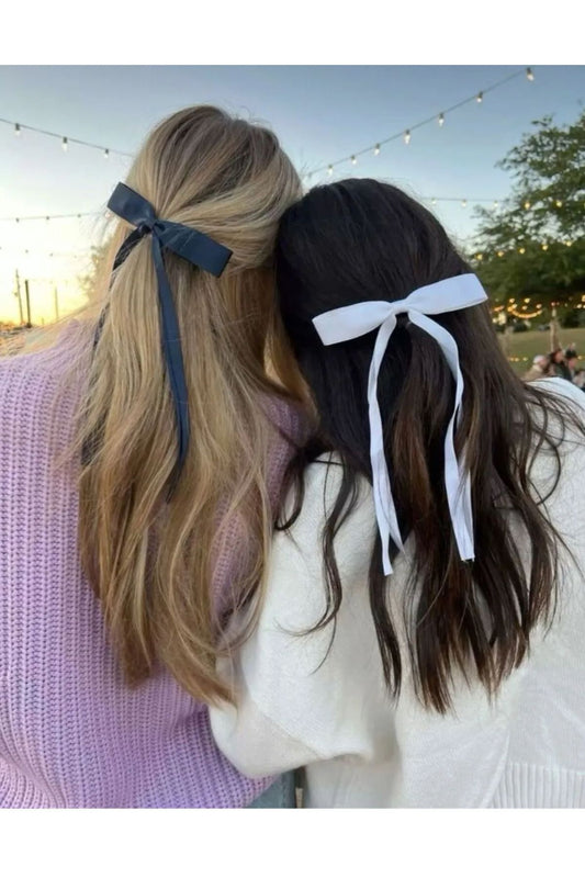 Trendy Satinband Schleife Schnalle Schwarz und Weiß Schwester Freundschaft Schnalle