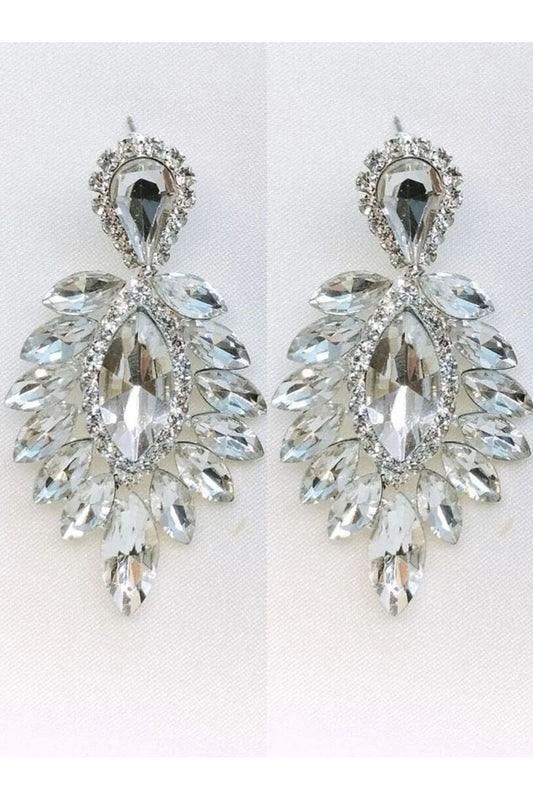 KADIN KÜPE Kristal Taşlı Kına Düğün Gelin Küpesi