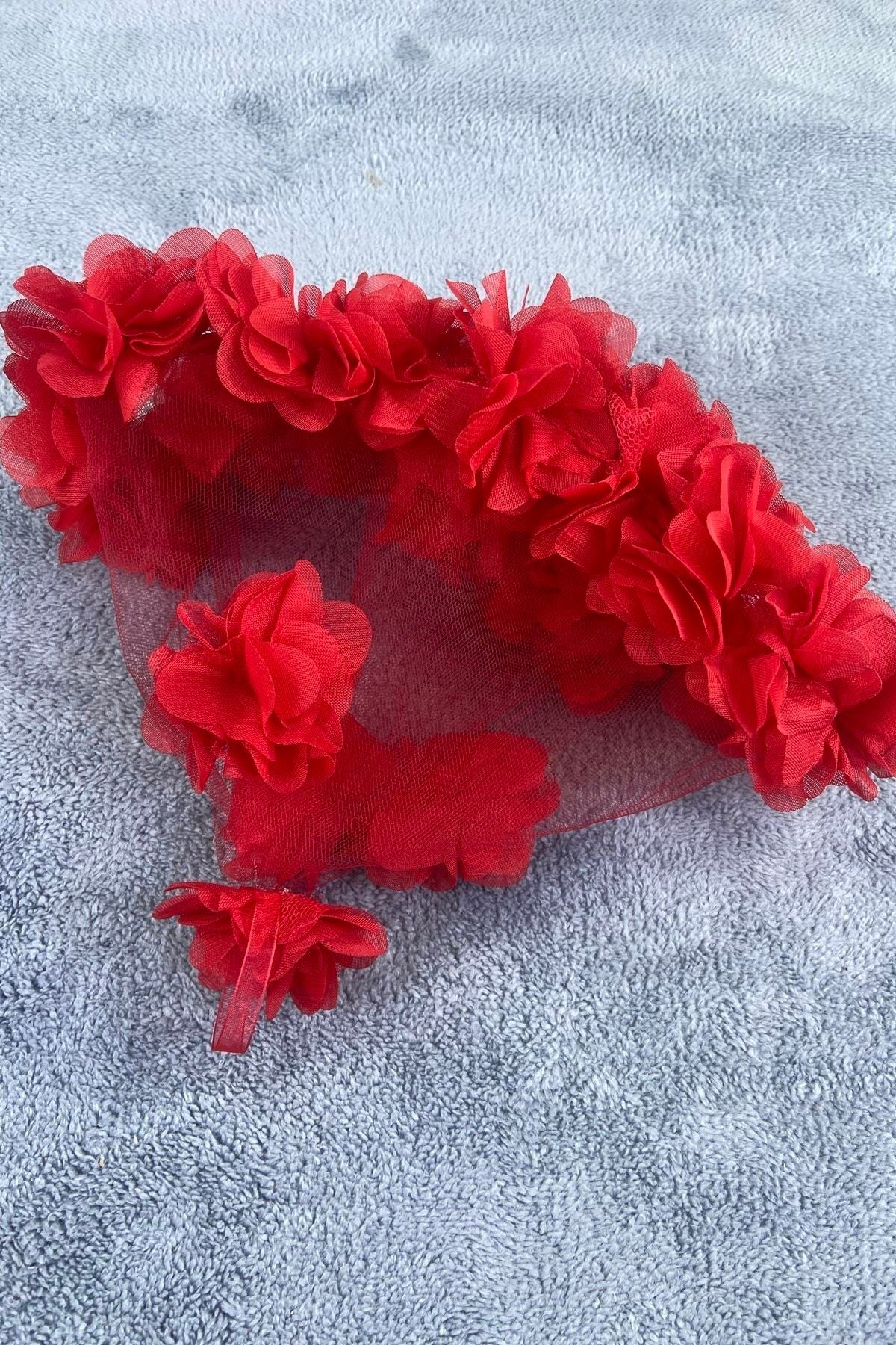 Henna Night Braut Halay Taschentuch Rote Laserrose Braut Halay Accessoire