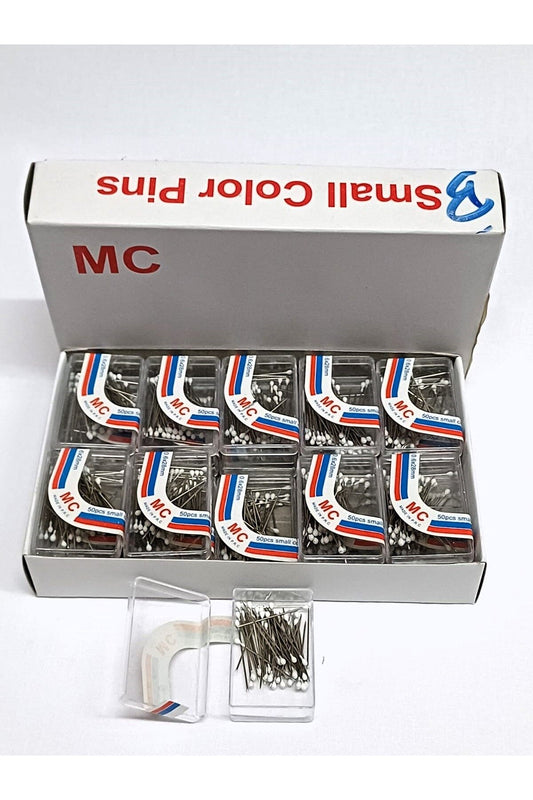 Emaille-Anstecknadeln mit weißem Kopf, 20 Packungen mit je 50 Stück (1000 Stück)