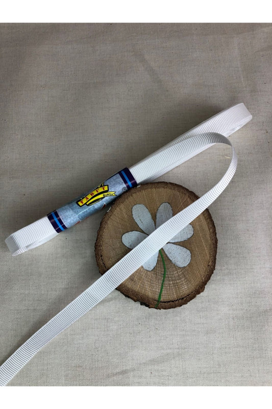 10 Metre Kırık Beyaz Grogren Kurdele (1 Cm)