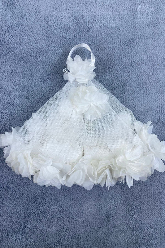 Kına Gecesi Gelin Halay Mendili Beyaz Lazer Güllü Gelin Halay Aksesuarı