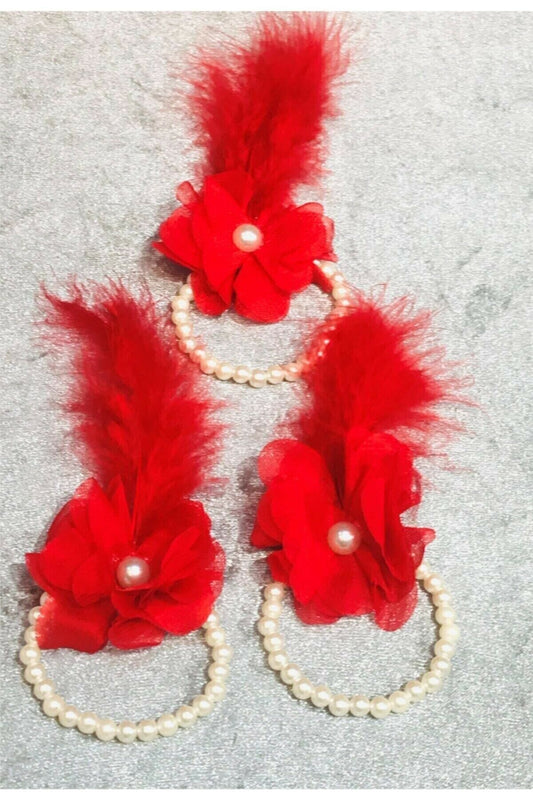 Perlen- und Federarmband für Brautjungfern, 12 Stück