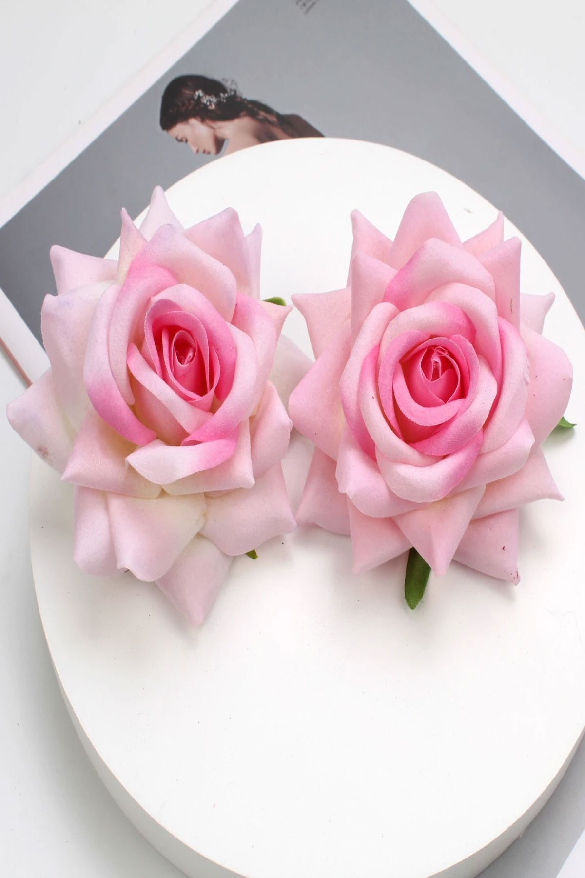 2 Stück Samt-Rosen-Haarnadeln – elegant und stilvoll, für den täglichen und besonderen Gebrauch