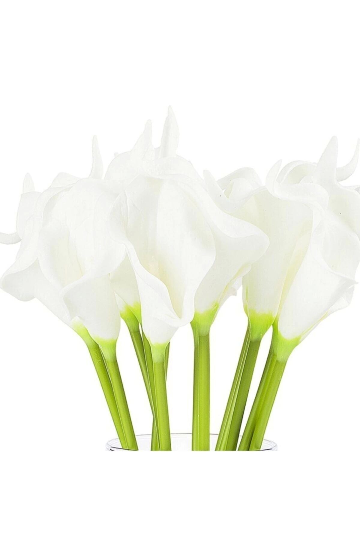Künstliche Blume Nass Calla Lily 8 Zweige Weiß