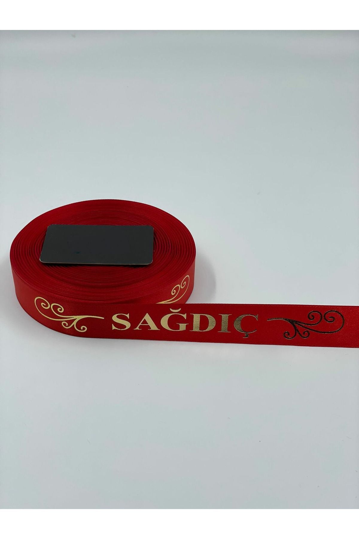 Sağdıç Baskılı Kol Kurdelesi - Kırmızı - 1 Adet 50cm