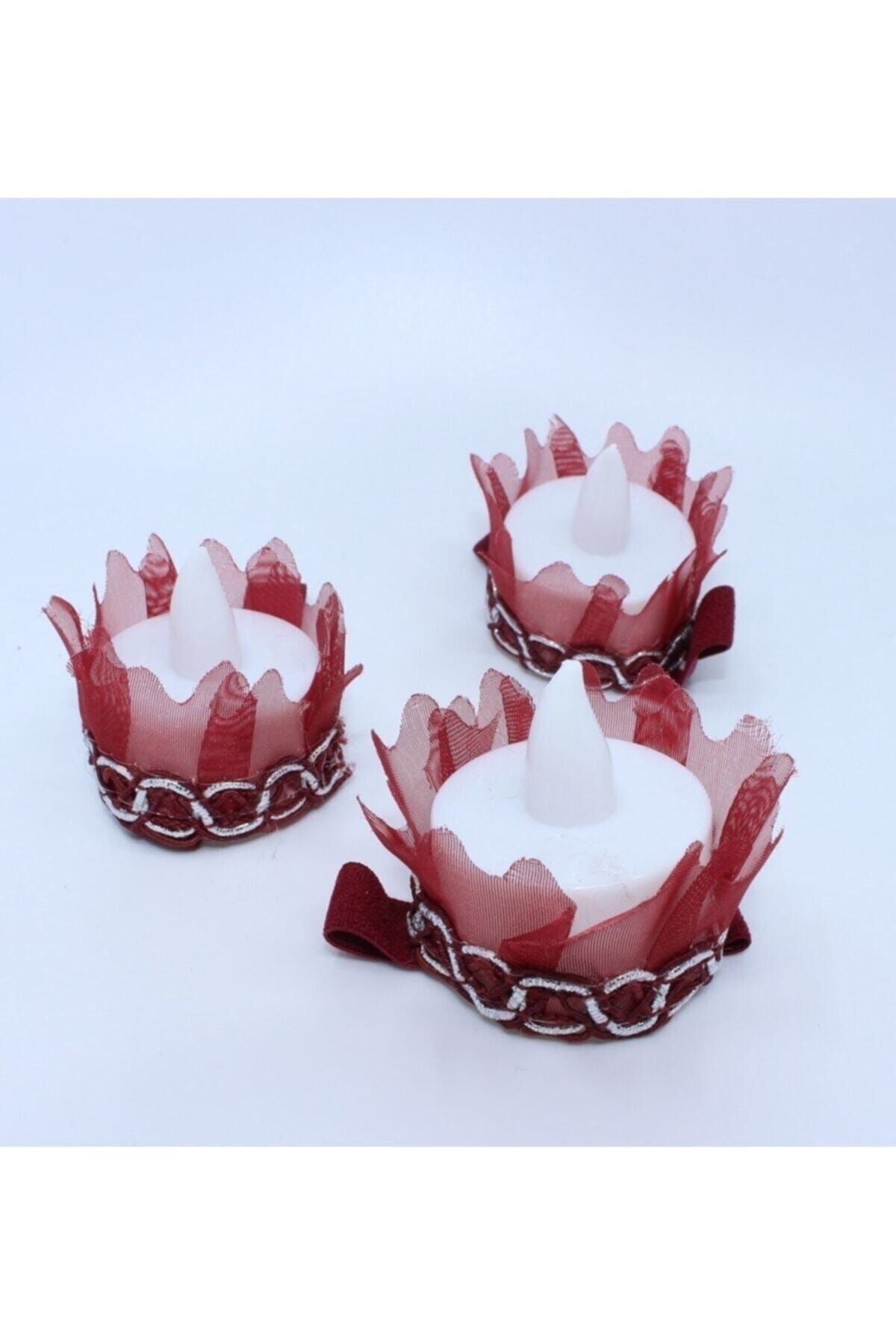 Ausgefallene LED Henna Kerze (12 Stück) 1481-c08 Claret Red