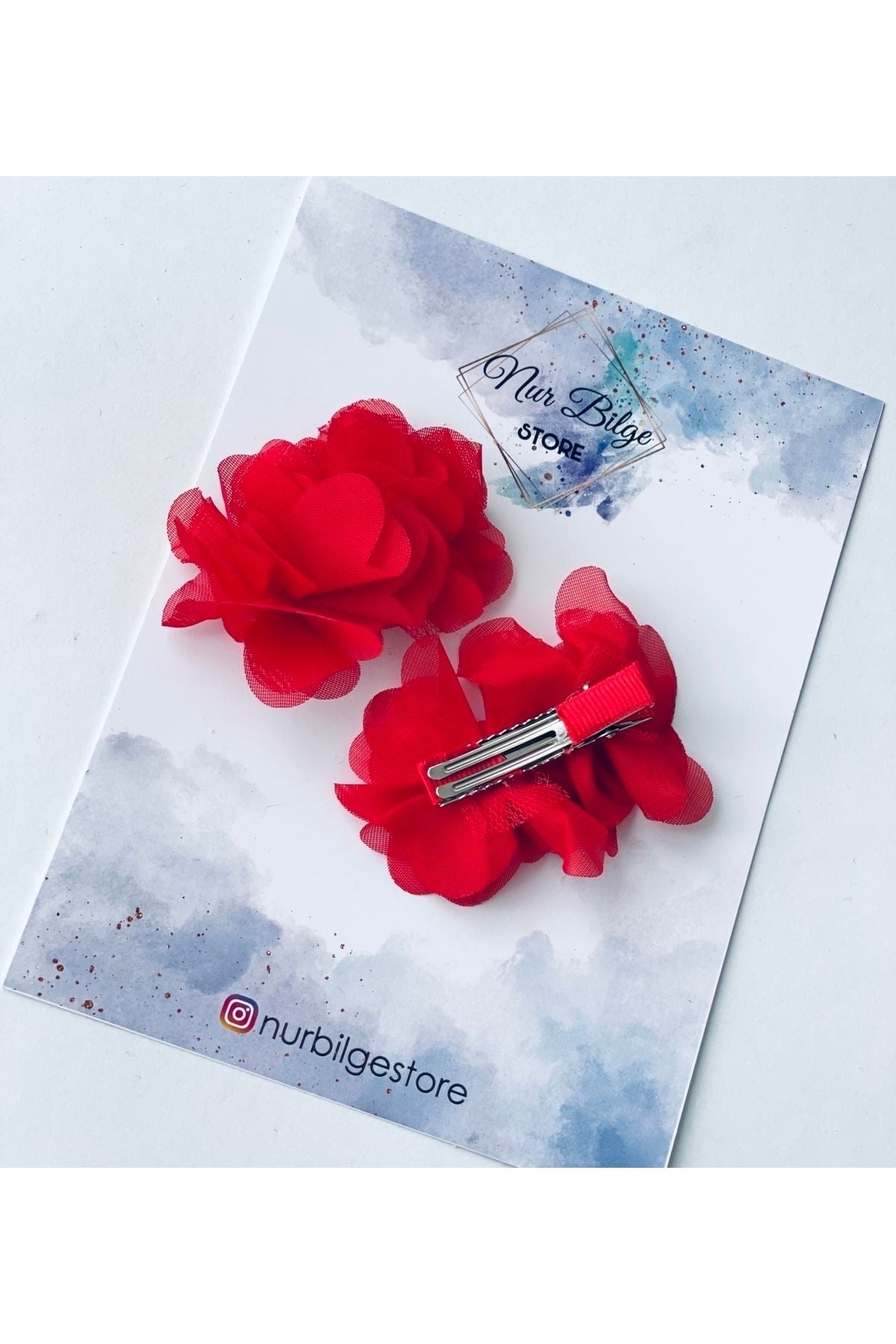 Kırmızı Colourful Kız Çocuk Klipsli Özel Günler Doğum Günü 23 Nisan Bayram